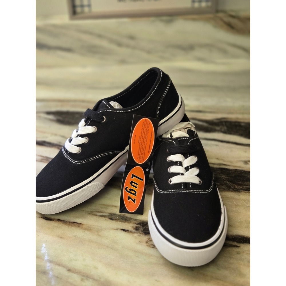 Lugz Clipper Womens Black White Canvas Lace Up Casual Sneakers W Size 6 Skate